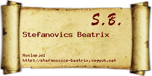 Stefanovics Beatrix névjegykártya