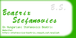 beatrix stefanovics business card